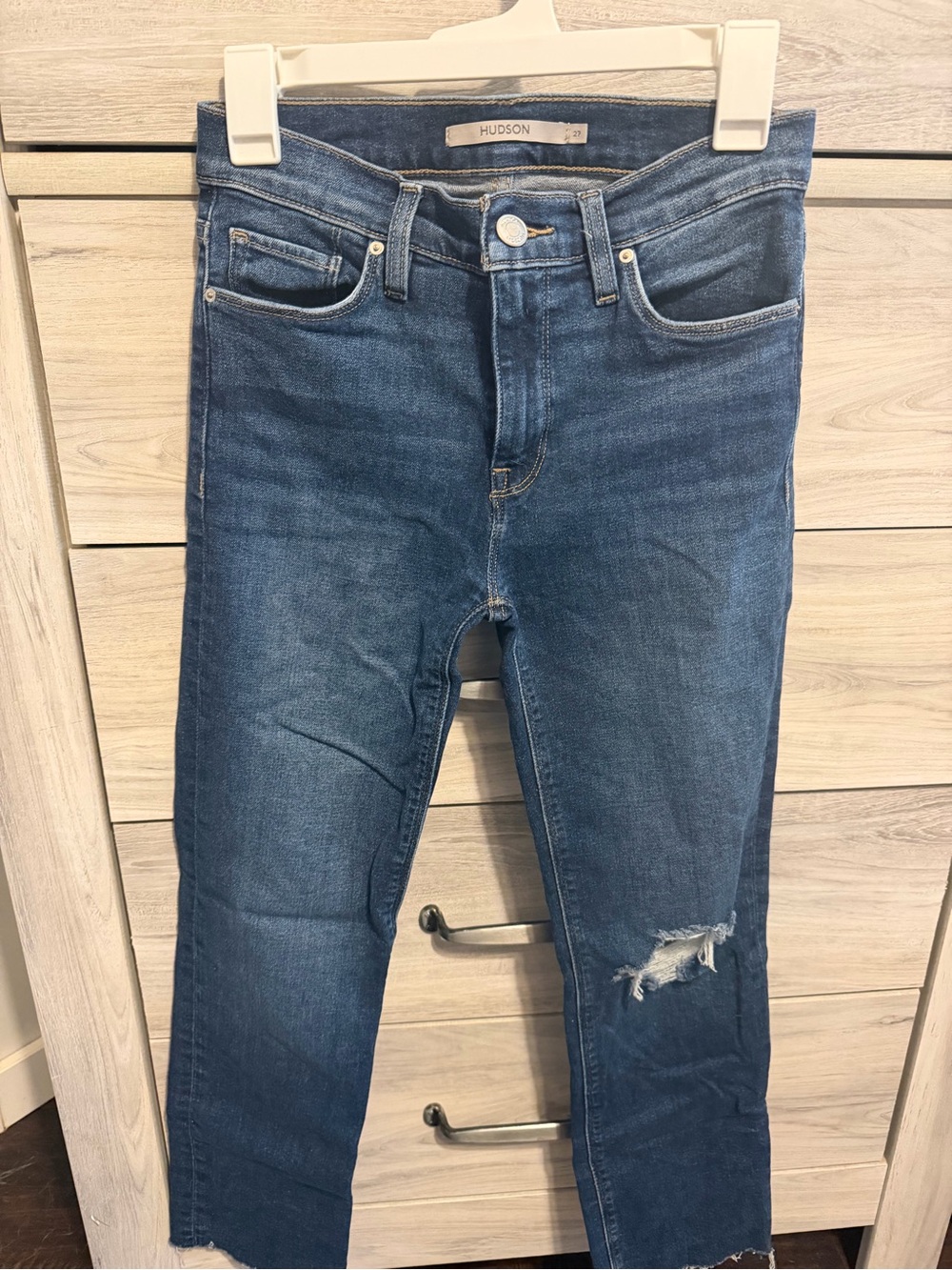 Hudson Jeans Women's Skinny Jeans - Medium Blue Distressed